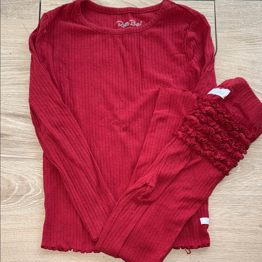 Ruffle Butts Red Kids Pajama Set